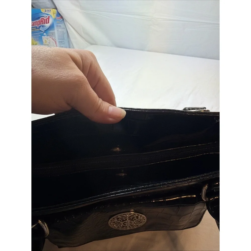 Giani Bernini Medium Nylon Satchel Shoulder HandBag Purse Black 9